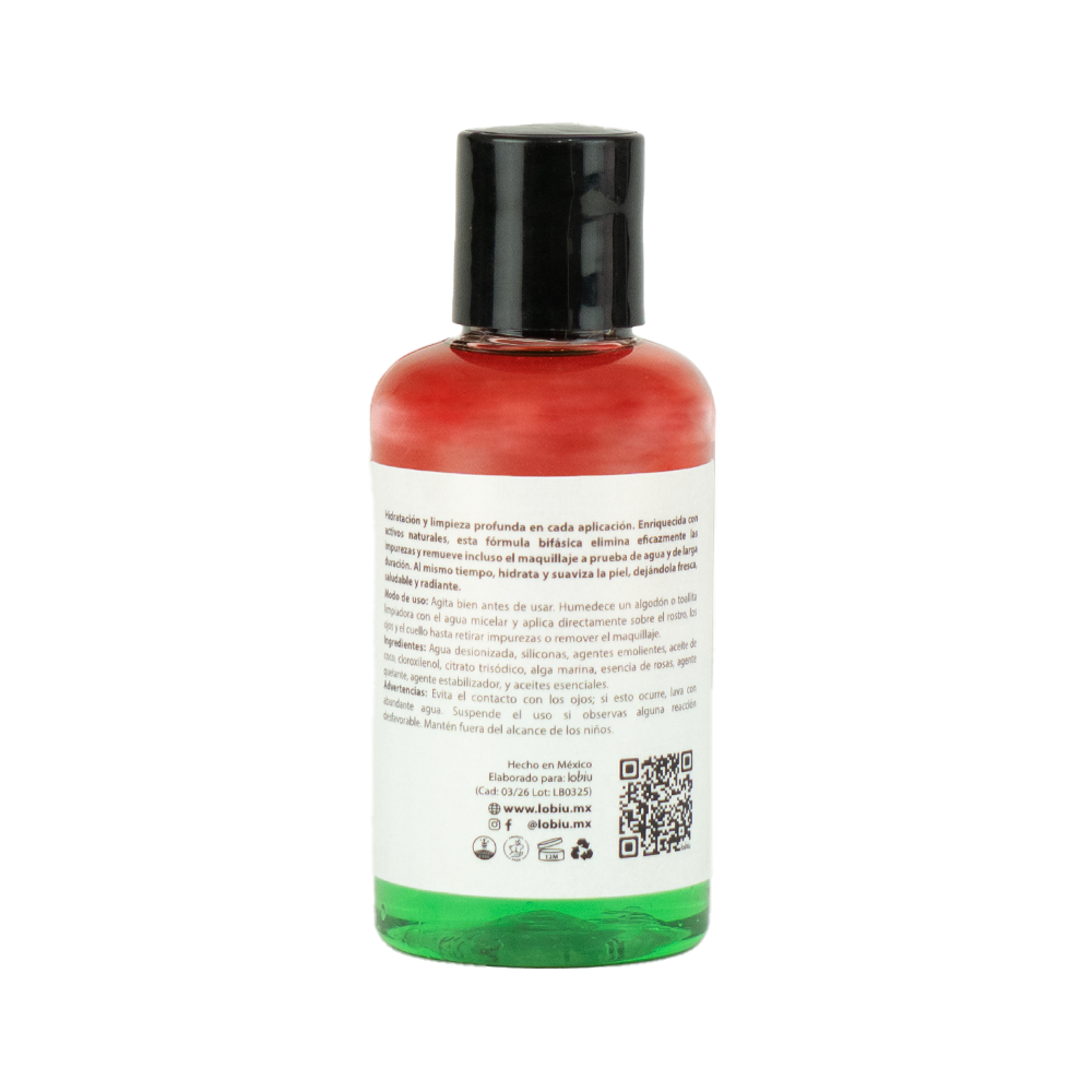 AGUA MICELAR  BIFÁSICA EXTRACTO DE ROSAS Y ACEITE DE COCO 120ml